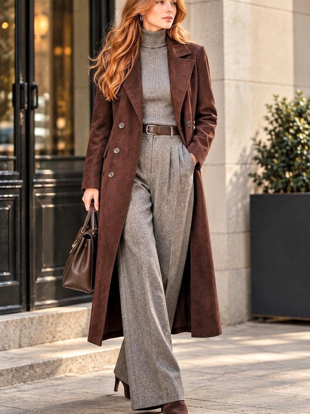 House of Harlow 1960 Double-Breasted Trench Coat in Brown Size XS